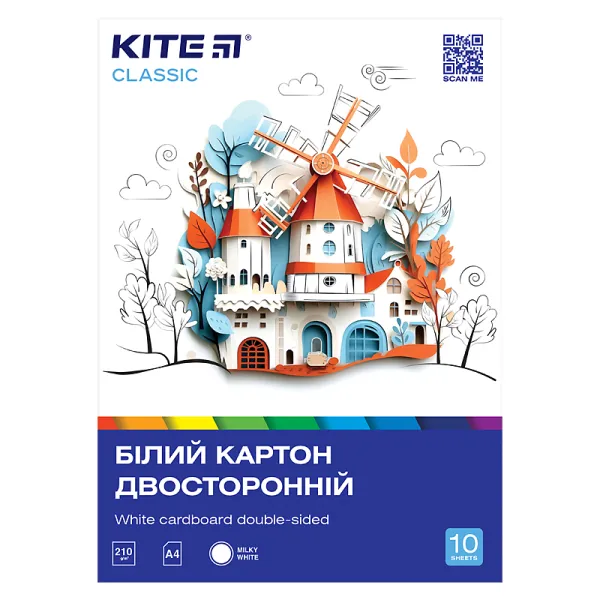 Картон белый (10лист), A4 Classic Kite (K-254) - Фото 1
