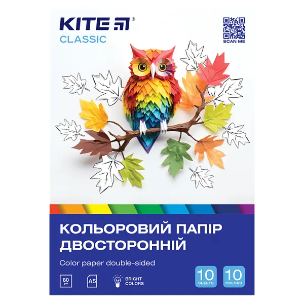 Бумага цветная двусторонний (10лист/10цветов), А5 Classic Kite (K-293) - Фото 12