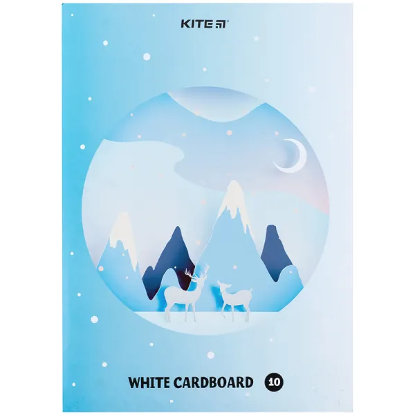 Картон белый односторонний А4, 10 л, папка Kite (K24-1254) - Фото 2
