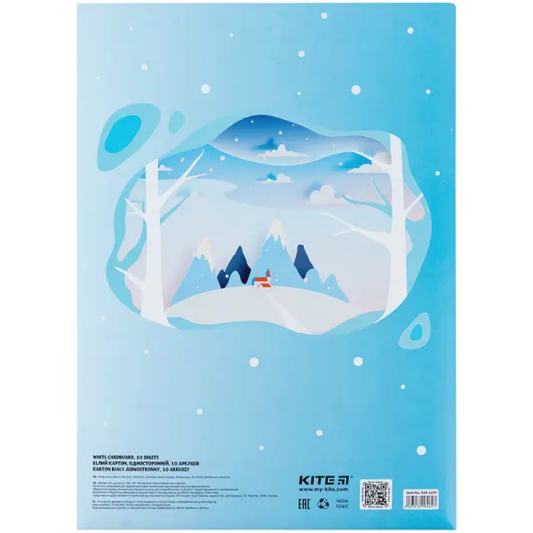 Картон белый односторонний А4, 10 л, папка Kite (K24-1254) - Фото 7