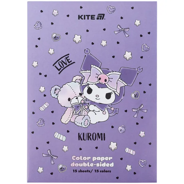 Бумага цветная двустороння (15лист/15цвет), А4 HK Kite (HK24-250-2) - Фото 4
