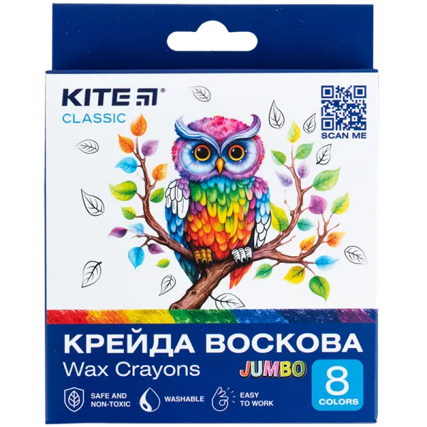 Мел восковой Jumbo, 8 цветов Classic Kite (K-076) - Фото 12