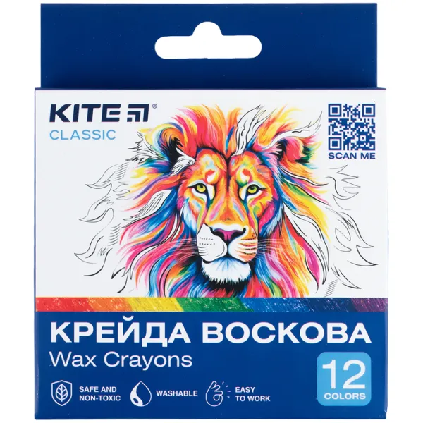 Мел восковой, 12 цветов Classic Kite (K-070) - Фото 2