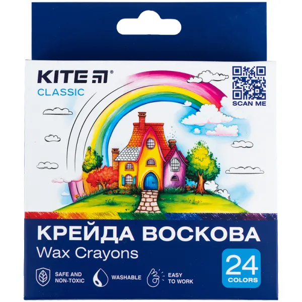 Мел восковой, 24 цвета Classic Kite (K-1070) - Фото 5