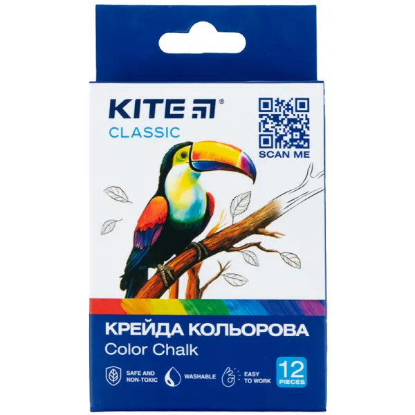 Мел цветной, 12 шт Classic Kite (K-075) - Фото 2