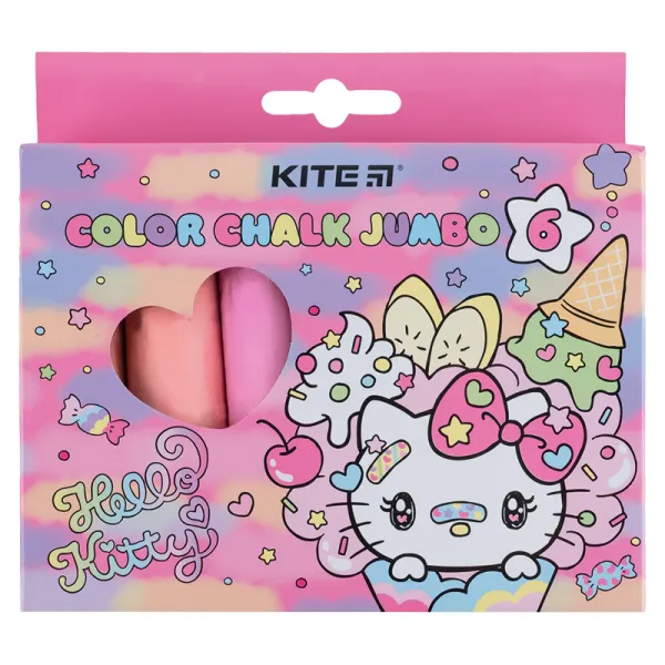 Мел цветной Jumbo, 6 цветов HK Kite (HK24-073) - Фото 2
