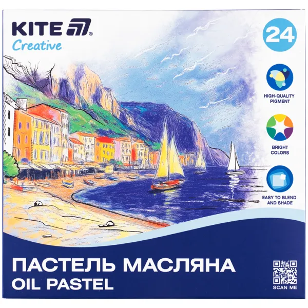 Пастель масляная, 24 цвета Creative Kite (K-200-24) - Фото 3