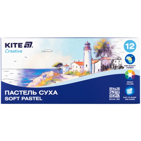 Пастель сухая, 12 цветов Creative Kite (K-201-12) - Фото 4