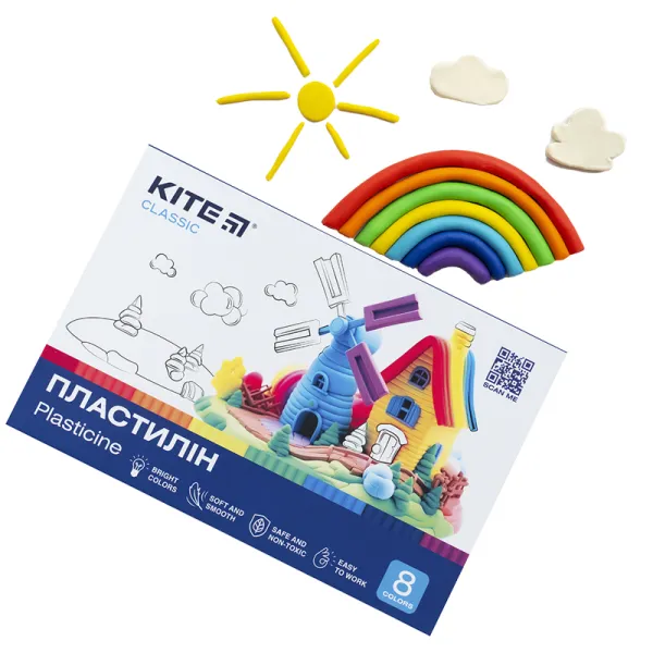 Пластилин, 8 цветов, 160 г Classic Kite (K-082) - Фото 5