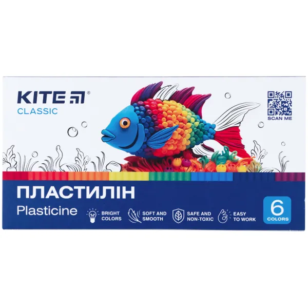 Пластилин, 6 цветов, 120 г Classic Kite (K-081) - Фото 2