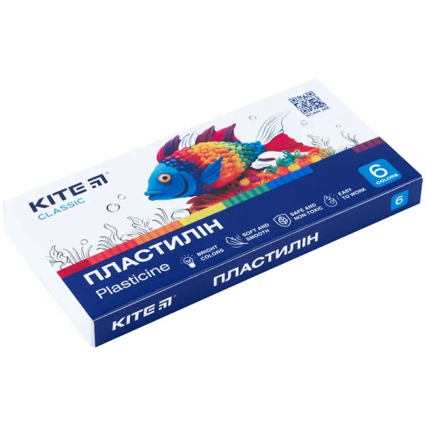 Пластилин, 6 цветов, 120 г Classic Kite (K-081) - Фото 1