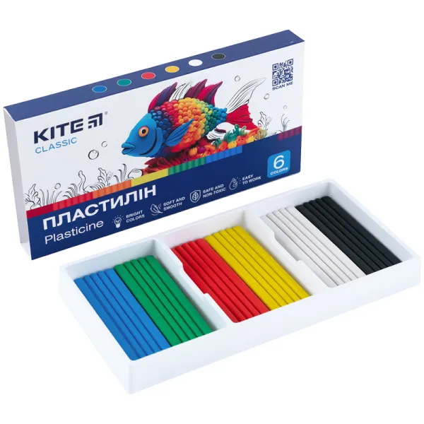 Пластилин, 6 цветов, 120 г Classic Kite (K-081) - Фото 4