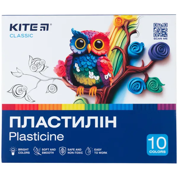 Пластилин, 10 цветов, 200 г Classic Kite (K-084) - Фото 3