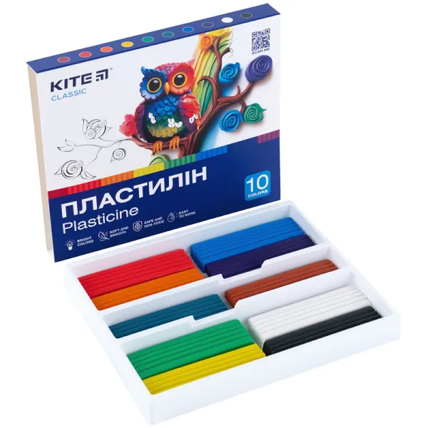 Пластилин, 10 цветов, 200 г Classic Kite (K-084) - Фото 4