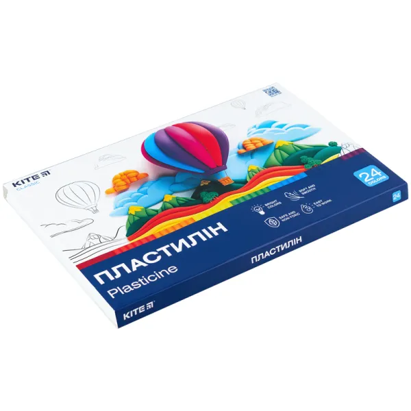 Пластилин, 24 цвета, 480 г Classic Kite (K-089) - Фото 1
