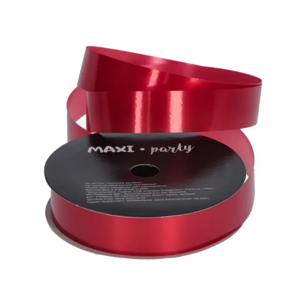 Лента глянцевая для декора 18 мм х 9,15 м, красный Maxi (R18-10SPC(36CB)-01) - Фото 2