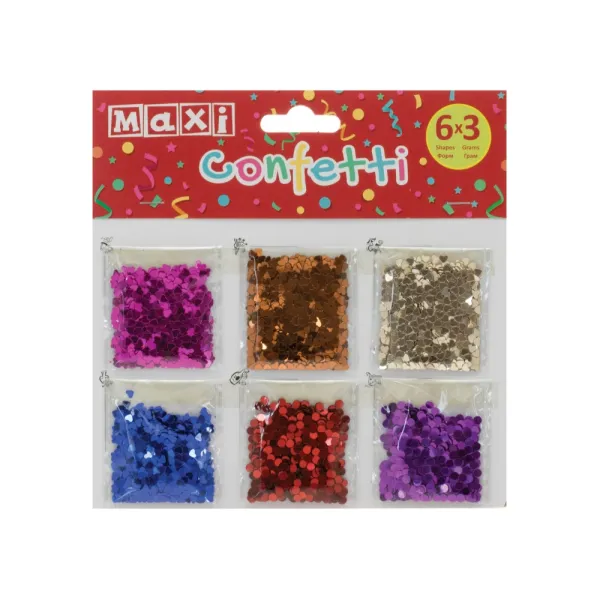 Набор для декорирования Конфетти: сердца и круги, 6 видов по 3 г Maxi (MX61613-01) - Фото 5