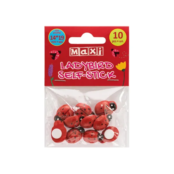 Божьи коровки для декорирования 14х19 мм, 10 шт Maxi (MX61693) - Фото 1