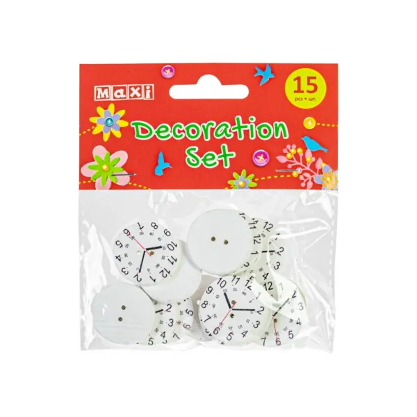 Набор для декорирования Часики 2,5х2,5см, 15 шт Maxi (MX62614) - Фото 5