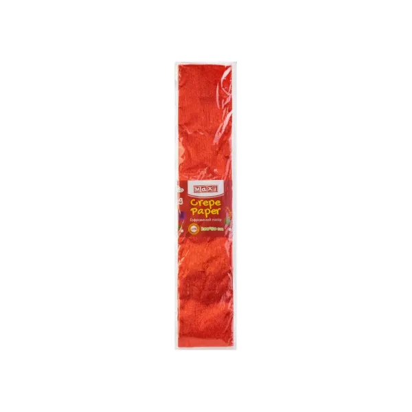 Бумага гофрированная 20%, 50х200 см, красный Maxi (MX62632) - Фото 1