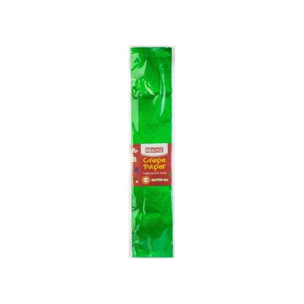 Бумага гофрированная 20%, 50х200 см, зеленый Maxi (MX62633) - Фото 1