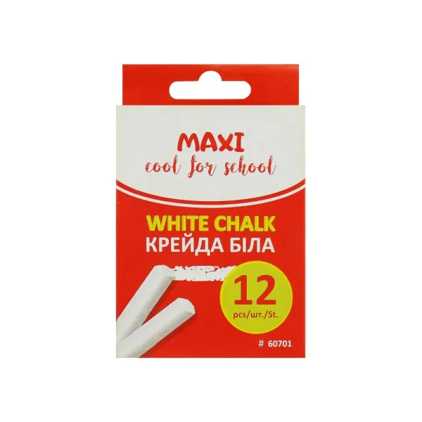 Мел школьный белая Fresh Ideas, 12 шт Maxi (MX60701) - Фото 1
