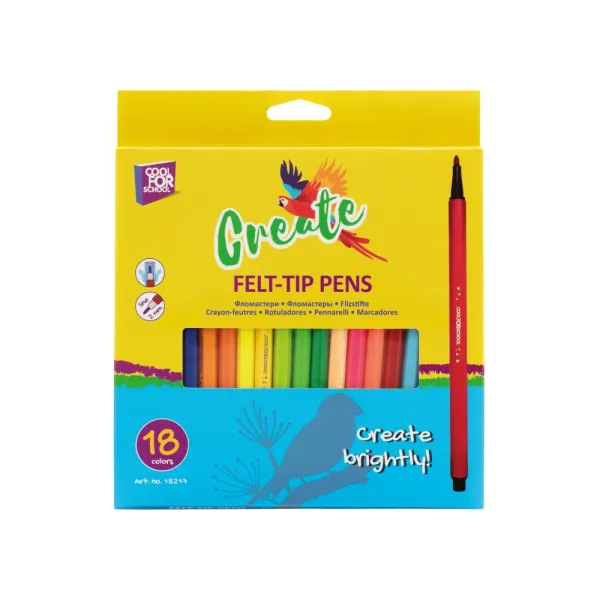 Фломастеры Create, 18 цветов, линия 1-2 мм Cool for school (CF15217) - Фото 5