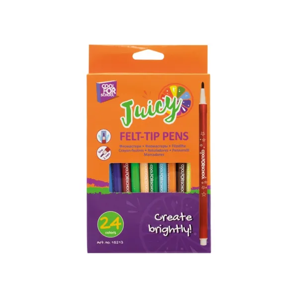 Фломастеры Juicy, 24 цвета, линия 2-3 мм Cool for school (CF15213) - Фото 3