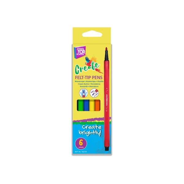 Фломастеры Create, 6 цветов, линия 1-2 мм Cool for school (CF15215) - Фото 4