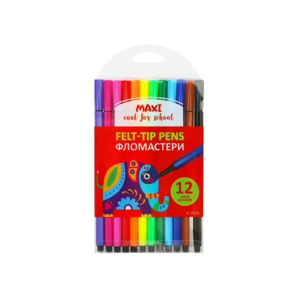 Фломастеры шестигранные, 12 цветов Maxi (MX15216) - Фото 5