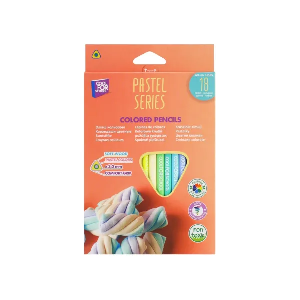 Карандаши цветные премиум PASTEL триугольные, 18 цветов Cool for school (CF15185) - Фото 2