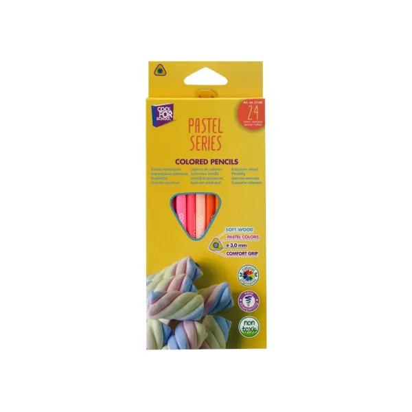 Карандаши цветные премиум PASTEL триугольные, 24 цвета Cool for school (CF15186) - Фото 3