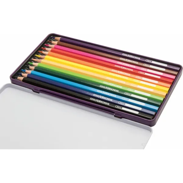 Карандаши цветные Premium, 12 цветов, шестигранные, в металлической коробке Cool for school (CF15172) - Фото 1