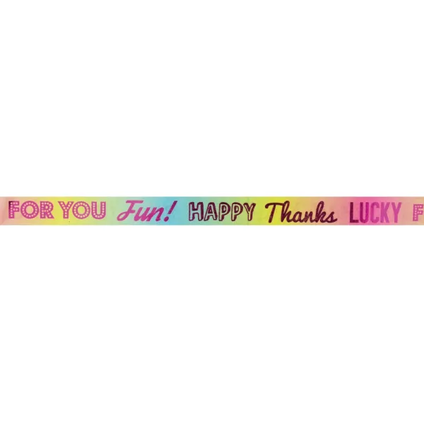Лента декоративная с принтом фольгой, ширина 15 мм, длина 5 м Maxi (MX62085) - Фото 1