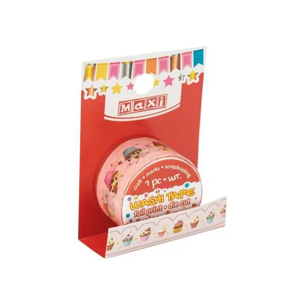 Лента декоративная фигурная с принтом фольгой, ширина 20 мм, длина 2 м Maxi (MX62024) - Фото 3