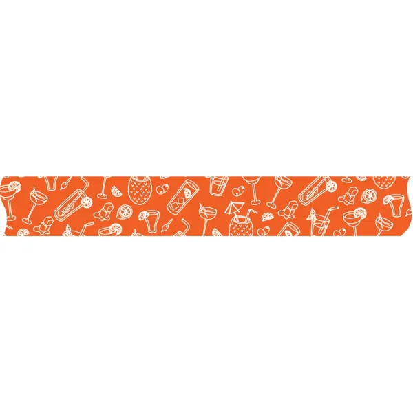 Лента декоративная с печатью Коктейли, ширина 24 мм, длина 5 м Maxi (MX62113) - Фото 3