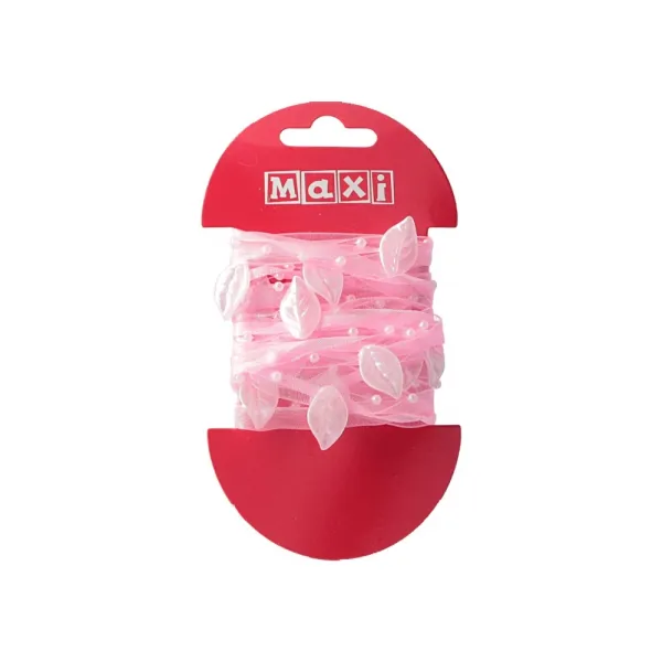 Лента для декора с листьями и бусинами, 2 м Maxi (BJ21-05013) - Фото 4