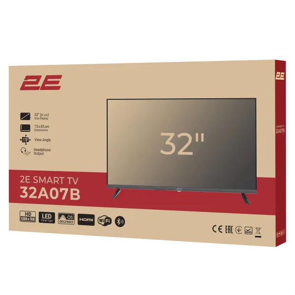 Телевізор 32" LED 60Hz черный 2E (2E-32A07B) - Фото 12