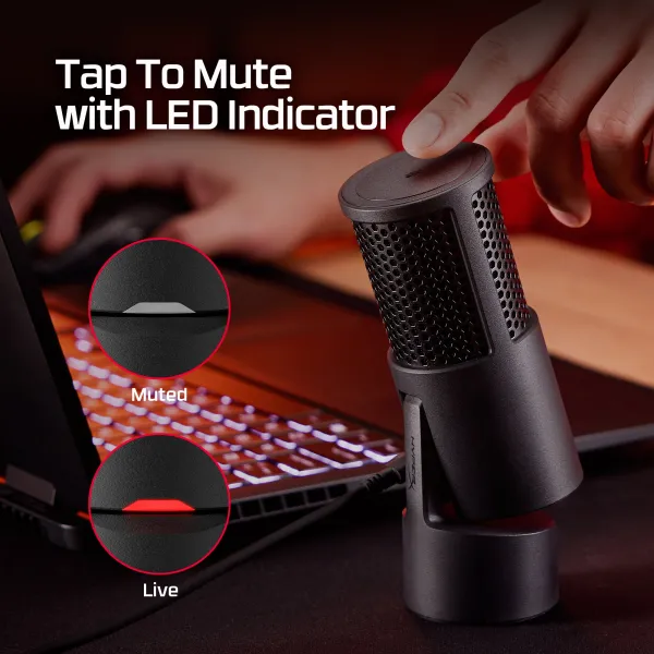 Микрофон USB-A геймерский SoloCast 2, NGenuity, чёрный HyperX (AR0A0AA) - Фото 4