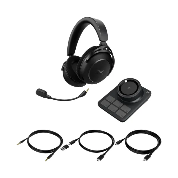 Гарнитура WL/BT/mini-jack/USB-A/USB-C игровая Cloud Alpha 2, чёрная HyperX (AJ5C7AA) - Фото 1