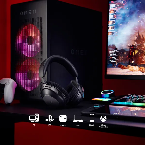 Гарнитура WL/BT/mini-jack/USB-A/USB-C игровая Cloud Alpha 2, чёрная HyperX (AJ5C7AA) - Фото 11