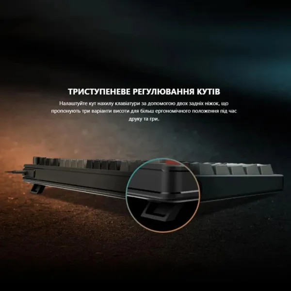 Клавиатура USB-A мембранная Forge GK110 UA, EN/UKR/RU, LED, чёрная MSI (S11-04UA226-HH9) - Фото 4