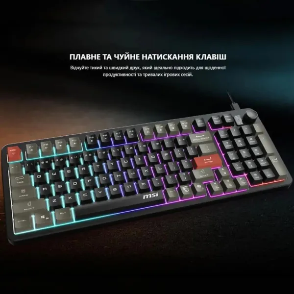 Клавиатура USB-A мембранная Forge GK110 UA, EN/UKR/RU, LED, чёрная MSI (S11-04UA226-HH9) - Фото 5
