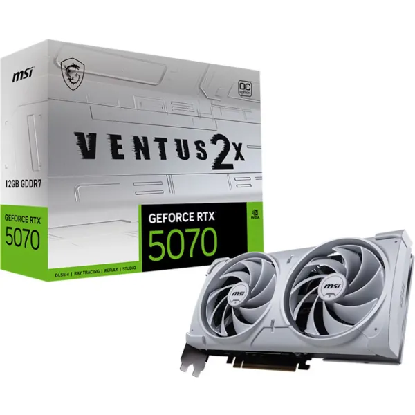 Видеокарта GeForce RTX 5070 12GB GDDR7 VENTUS белая MSI (912-V532-004) - Фото 5
