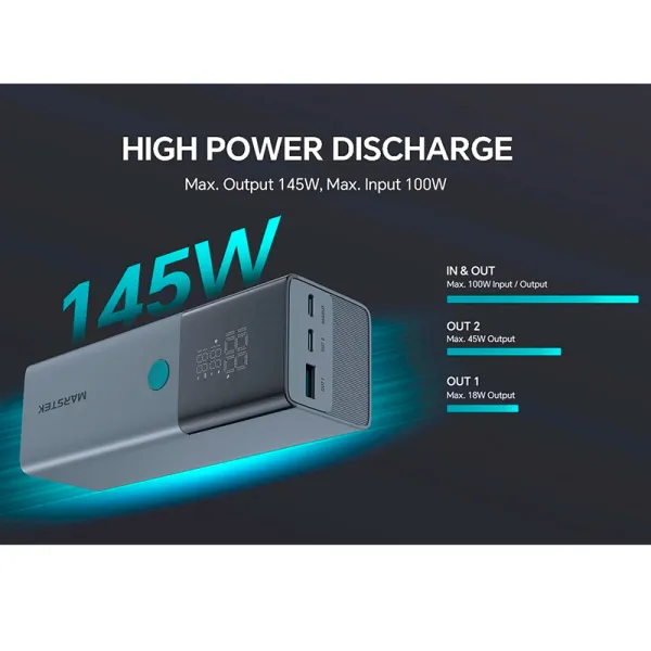 Аккумулятор внешний Power Bank 25000 mAh 145 Вт Marstek (P288D) - Фото 13