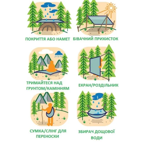 Плащ дождевой (пончо) с капюшоном, тип 1, зеленый 2E (2E-TACTRAINCOV-T1-GN) - Фото 6