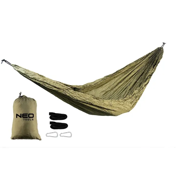 Гамак, нейлон 210T, 330x140см, до 200кг, зеленый  Neo Tools (63-124)