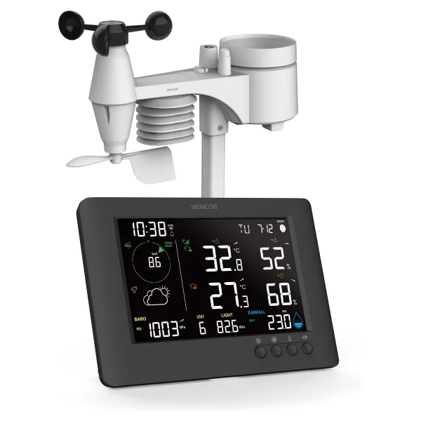 Метеостанция WIFI, чёрный Sencor (SWS10500WIFI) - Фото 4