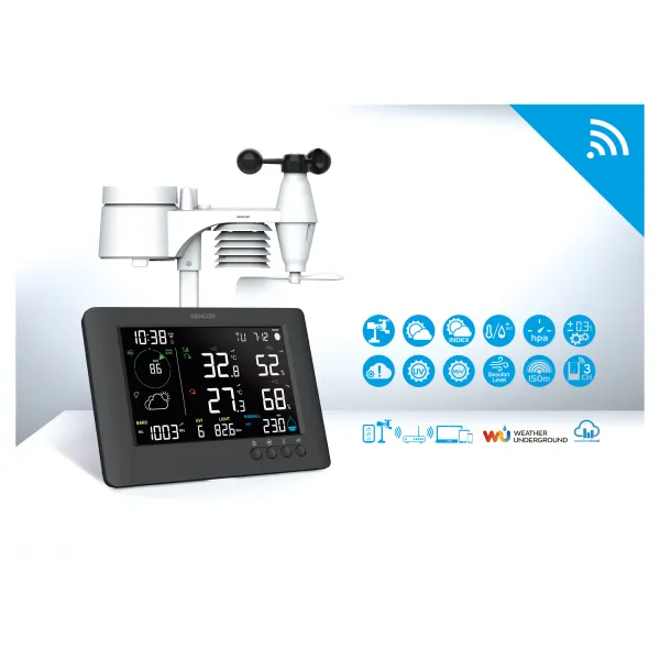 Метеостанция WIFI, чёрный Sencor (SWS10500WIFI) - Фото 6