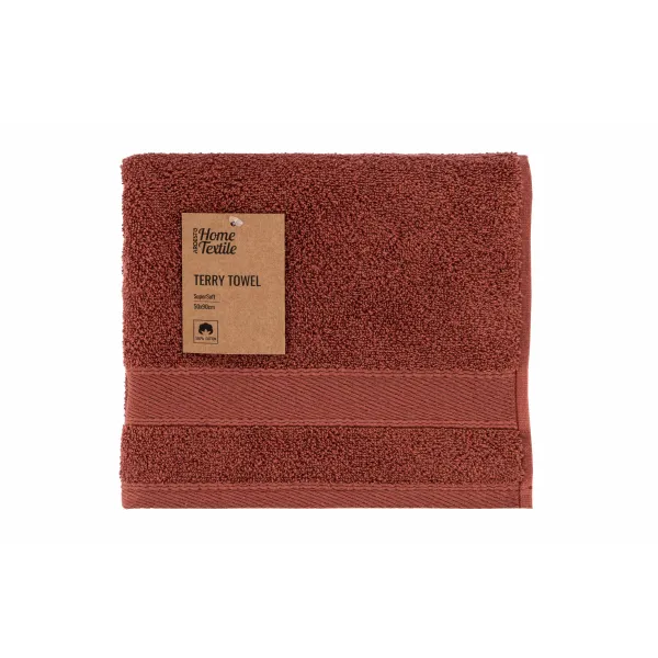 Полотенце махровое 50х90см, 100% хлопок, красновато-коричневое SuperSoft Ardesto (ART2250RT)